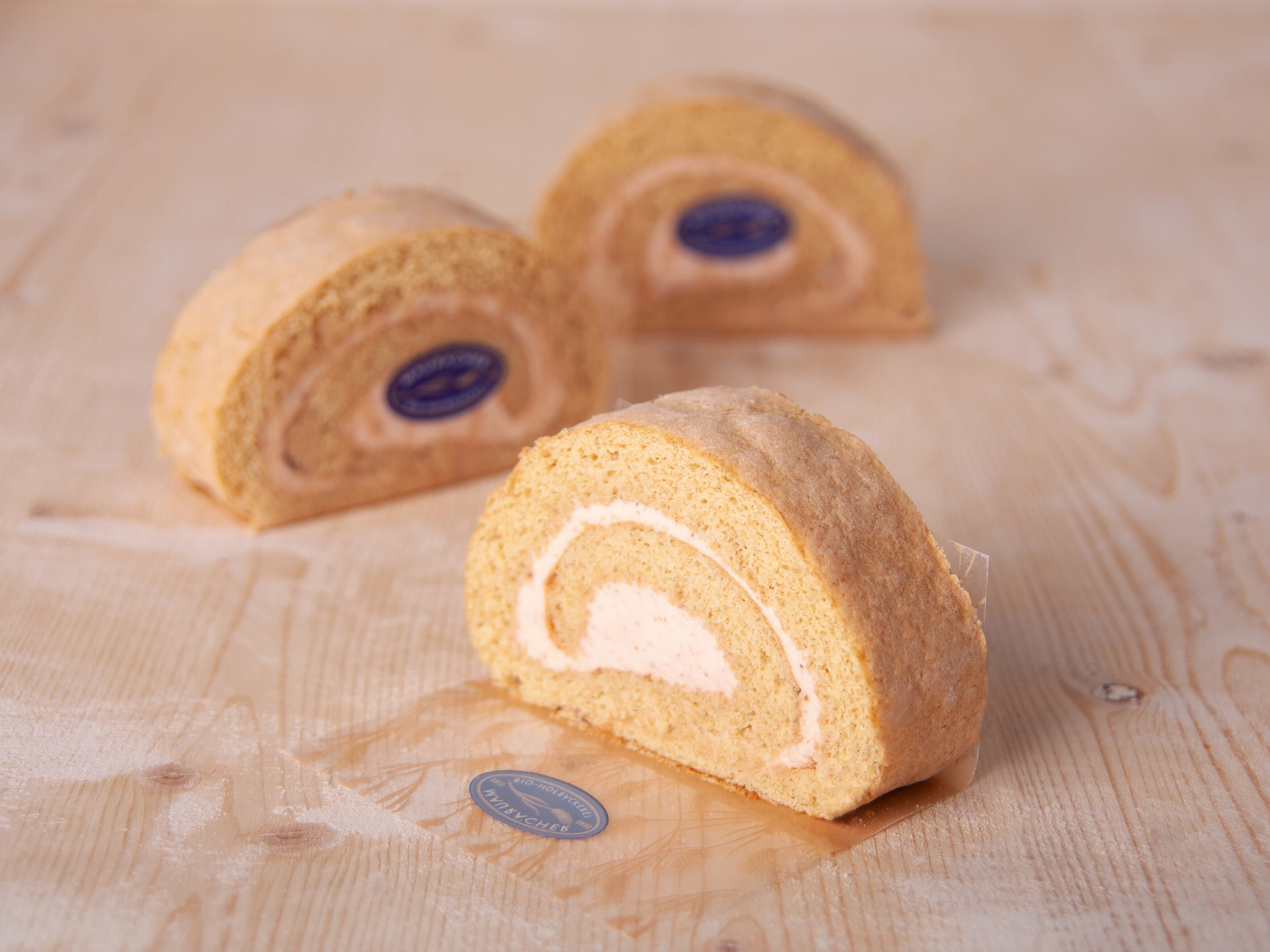 Dinkel Erdbeerroulade Vollkorn