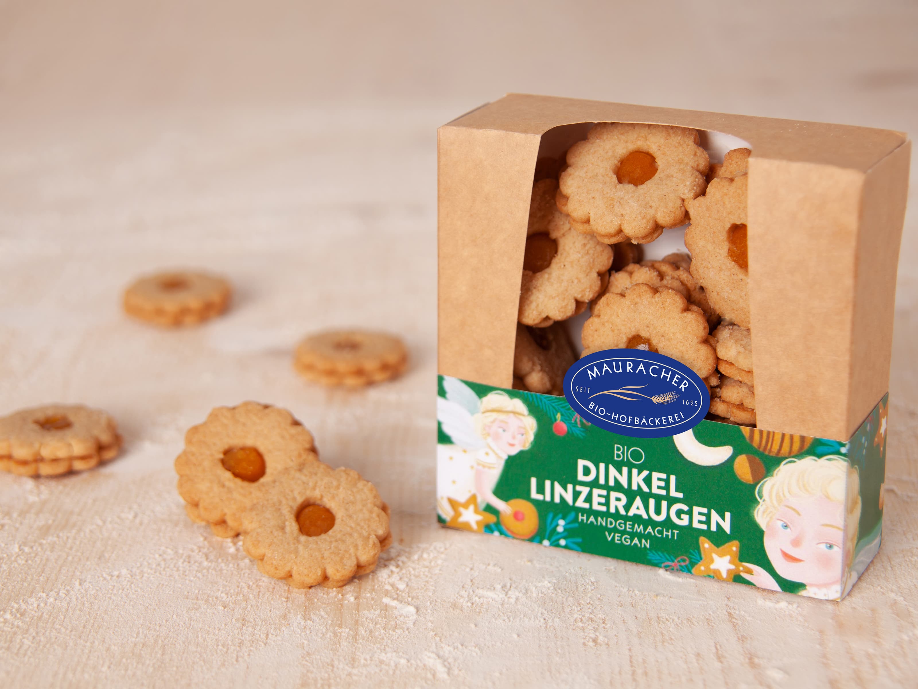 Dinkel Linzeraugen vegan klein 150g