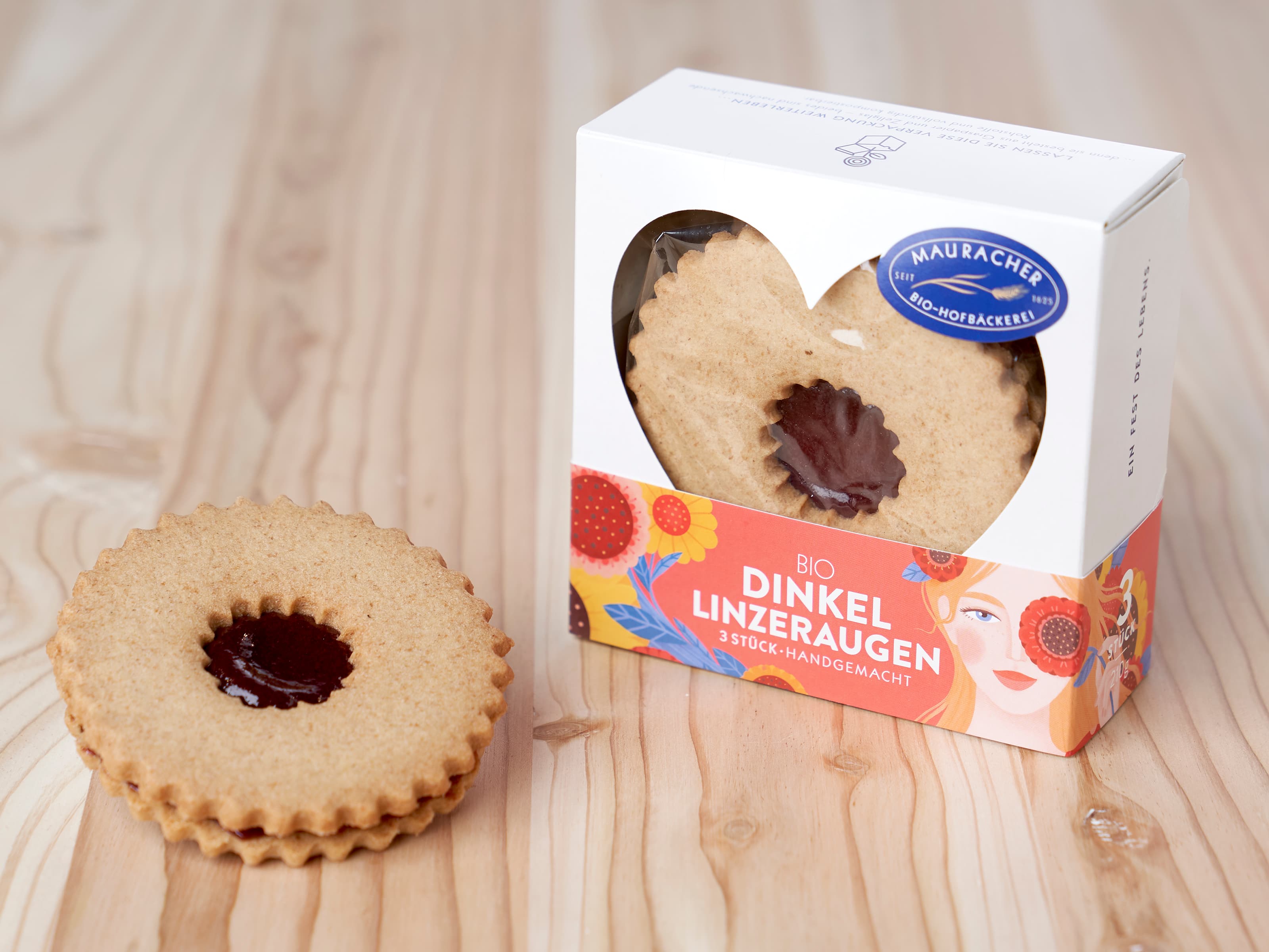 Dinkel Linzerauge 3 Stk im Geschenkkarton